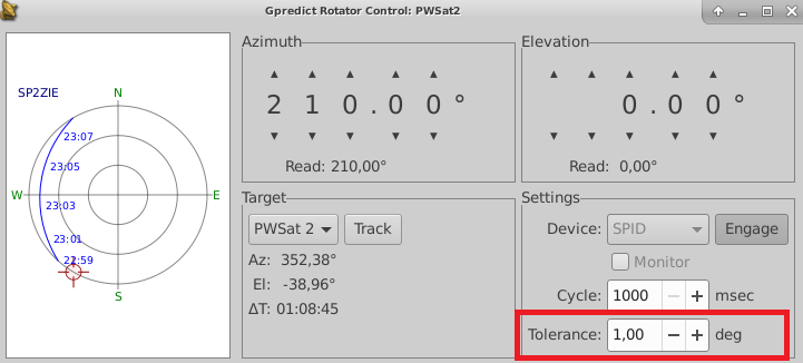 gpredict rotator control settings